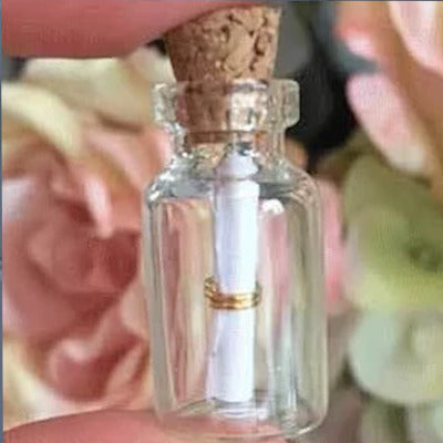 Tiny telegram Message in a bottle personal gift for a girlfriend or boyfriend. Let someone know you're thinking of them. Merry Christmas card, or the perfect secret santa under £5